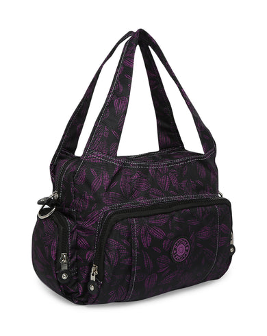 CRINKLE HAND BAG Range Black & Purple Soft One Size Handbag