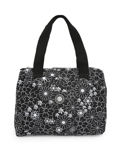 CRINKLE HAND BAG Range Black & White Floral Soft One Size Handbag