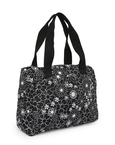 CRINKLE HAND BAG Range Black & White Floral Soft One Size Handbag