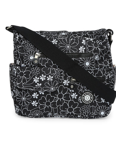 CRINKLE SHOULDER BAG Range Black & White Floral Soft One Size Shoulder Bag