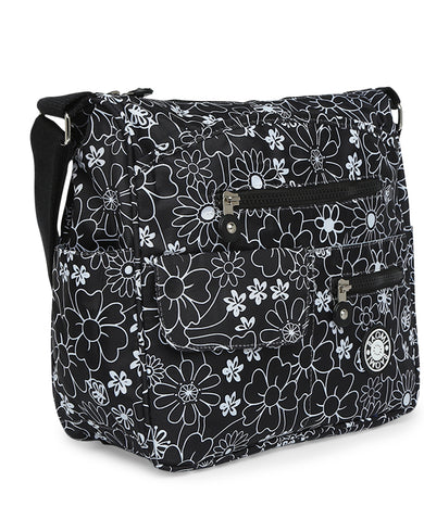 CRINKLE SHOULDER BAG Range Black & White Floral Soft One Size Shoulder Bag