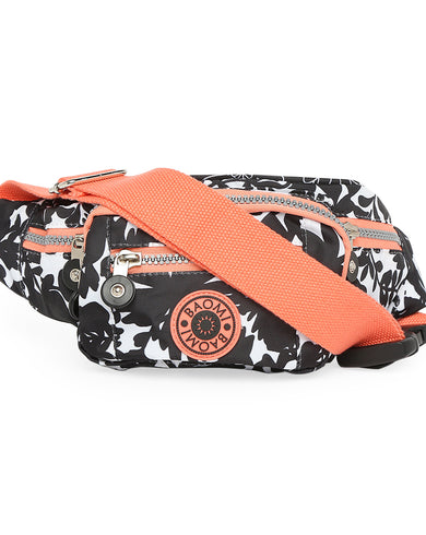 CRINKLE WAIST BAG Range Black & Peach Soft One Size Waist Bag