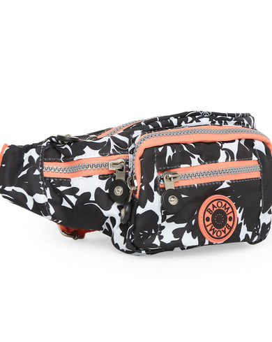 CRINKLE WAIST BAG Range Black & Peach Soft One Size Waist Bag