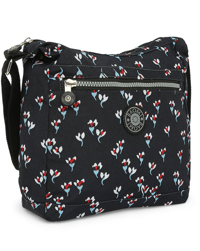 CRINKLE SHOULDER BAG Range Black Floral Soft One Size Shoulder Bag
