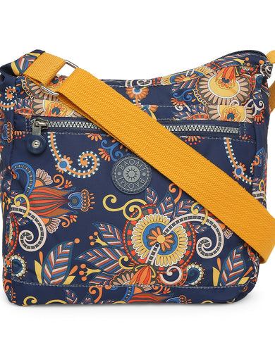 CRINKLE SHOULDER BAG Range Blue & Yellow Floral Soft One Size Shoulder Bag