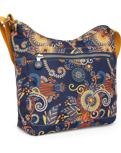 CRINKLE SHOULDER BAG Range Blue & Yellow Floral Soft One Size Shoulder Bag