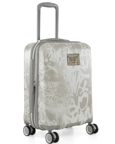 REBELLION Range Stor M Grey & White Hard Cabin Luggage