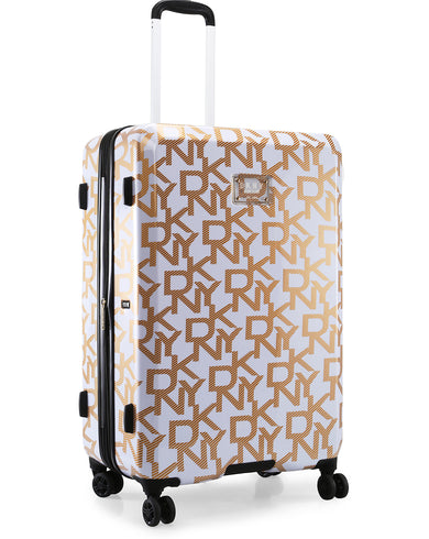 DECO SIGNATURE Range White & Gold Hard Large Luggage