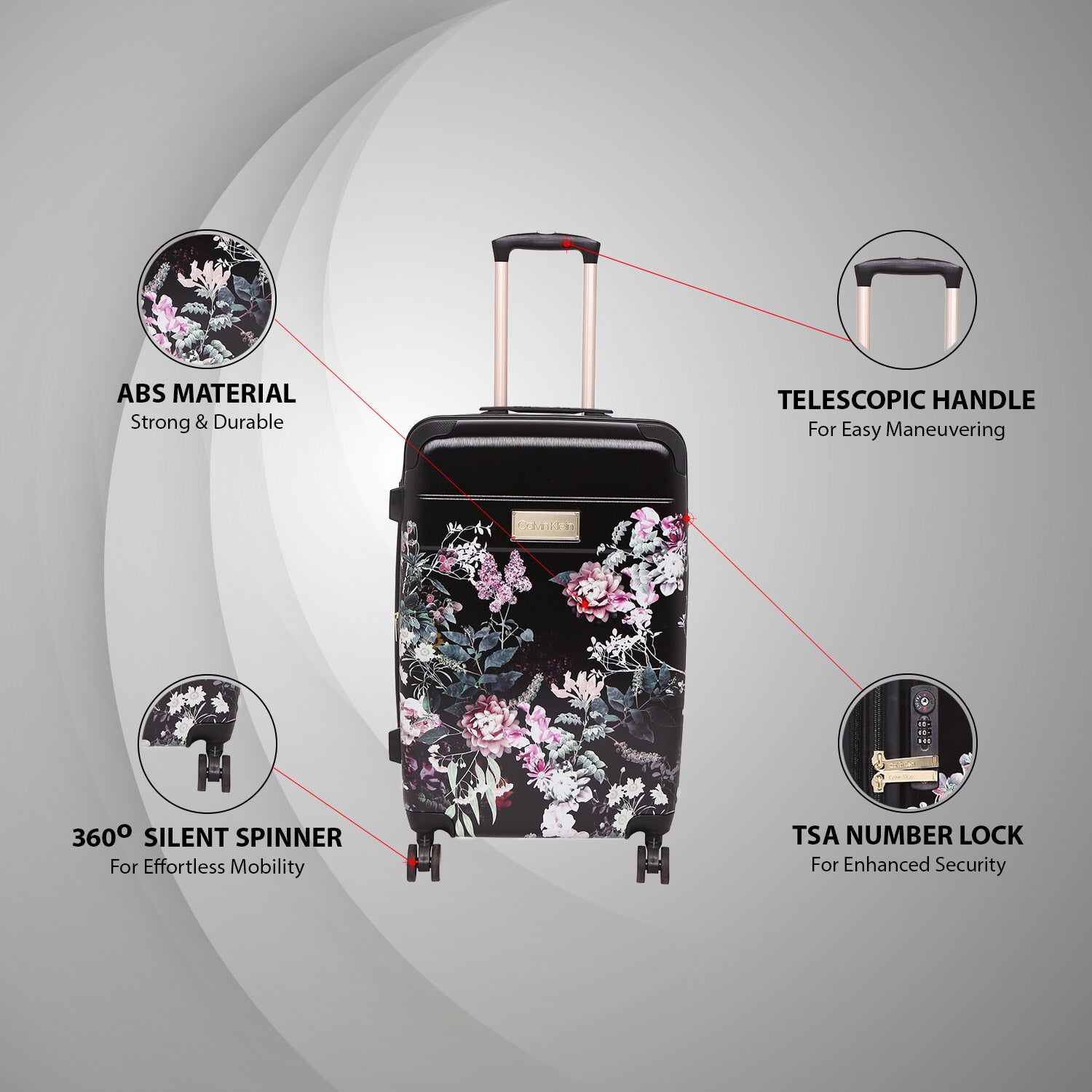 MILLE HS Range Black Floral Hard Cabin Luggage – TRUNKHOUSE