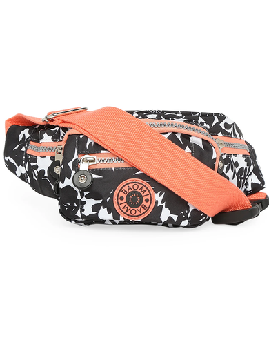CRINKLE WAIST BAG Range Black & Peach Soft One Size Waist Bag