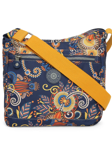 CRINKLE SHOULDER BAG Range Blue & Yellow Floral Soft One Size Shoulder Bag
